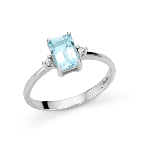 Anello Miluna Donna Acquamarina in Oro Diamante LID3627 - LID3627